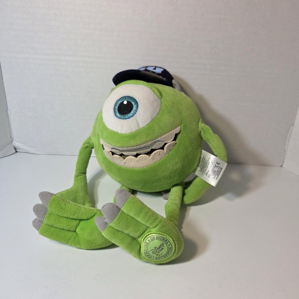 Genuine Disney Store PIXAR Mike Wazowski Plush Monsters University 13" Stuffed